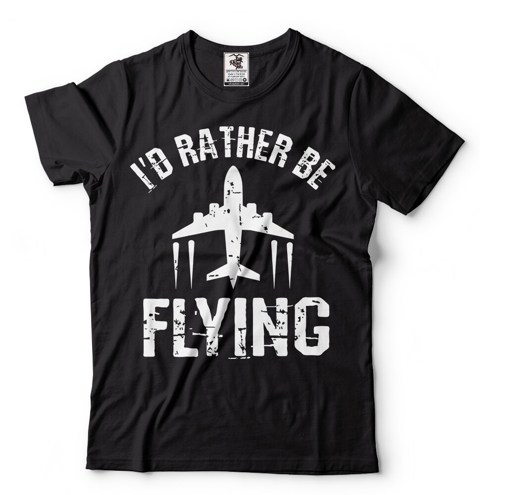 I’d Rather Be Flying Airplane Pilot Shirt Flying Gift Tee Pilot Shirts For Men