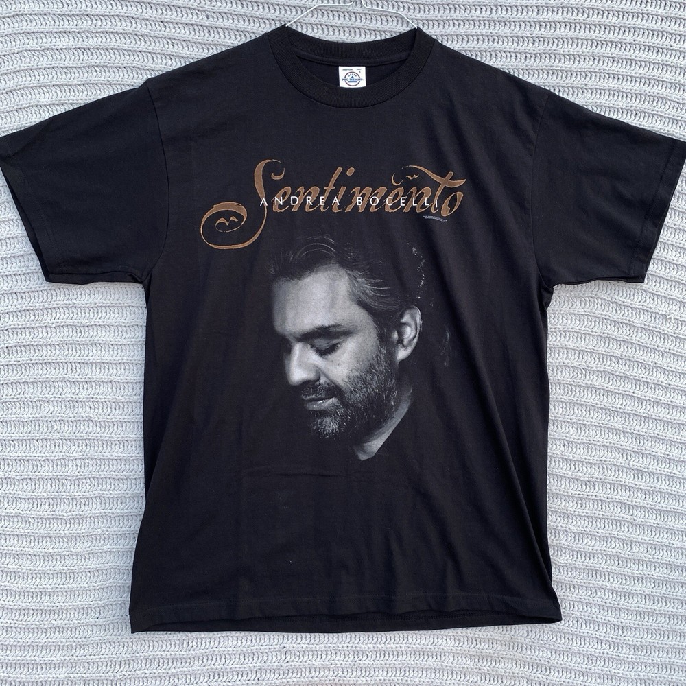 VINTAGE Andrea Bocelli Shirt Adult Large Mens L SENTIMENTO Graphic Print Tee
