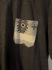 Beautiful Giant Garments Men’s Shirt Size Large Grey With Tribal Pocket