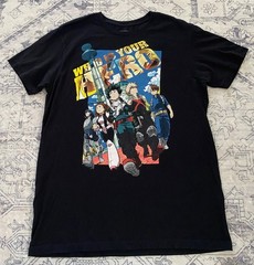 My Hero Academia Two Heroes Black Graphic Tee Shirt Large Funimation T-Shirt