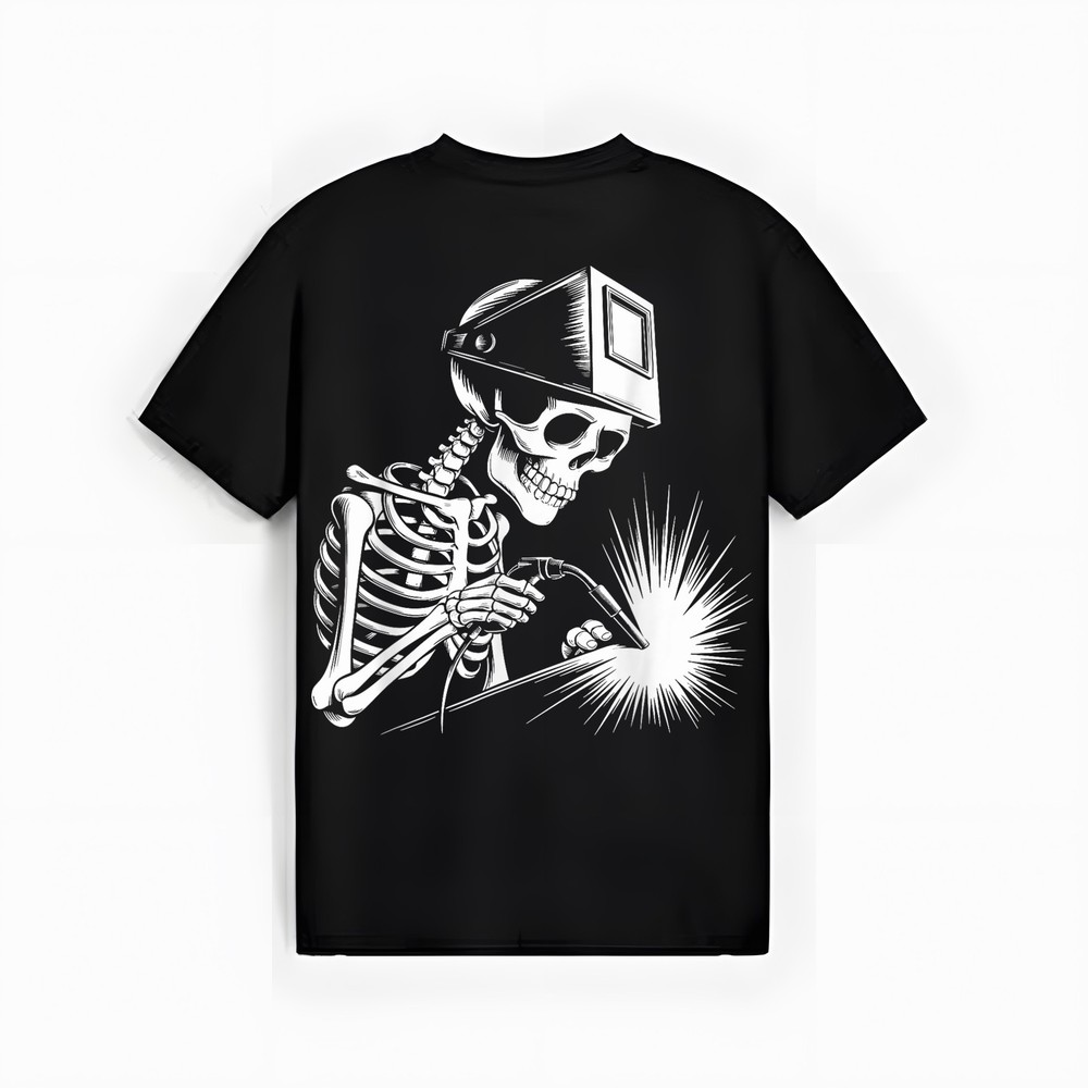 Funny Skeleton Welding Lovers Spooky Halloween Welder T-Shirt