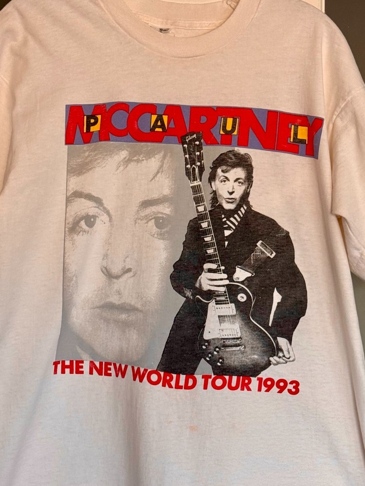 Vintage Original 1993 Paul McCartney New World Tour Single Stitch T-Shirt Size L