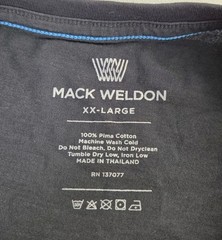 Mack Weldon 100% Pima Cotton Black Short Sleeve T-Shirt Mens XXL Casual Modern