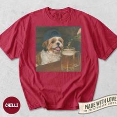 Funny Beer Drinking Dog Graphic Shirt Personalized Pet Meme Unisex Tee Gift