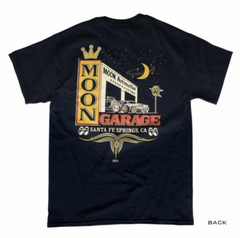Men’s Mooneyes Moon Automotive Garage Santa Fe Black T-Shirt Cotton MQT118BK