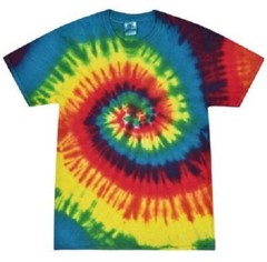 Lot of Four (4) SMALL UNISEX Tie-Dye Adult 5.4 oz., 100% Cotton T-Shirt