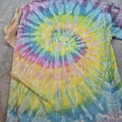 Vintage Penn State Tee M Heavyweight Spiral Rainbow Tie Dye Graphic 100% Cotton