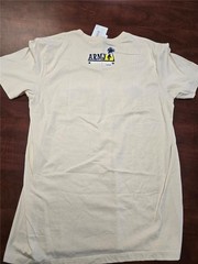 .= 7.62 US Army Men T-Shirt Sandbox Party Logo Large Cream Clr Preshrunk Cotton