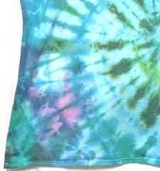Handmade Tie Dye Tee Shirt Unisex XXL 24×29.5 Spiral Ice Dyed Colorful