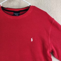 Polo Ralph Lauren Waffle Knit Thermal Shirt Mens XL Red Sleepwear Long Sleeve
