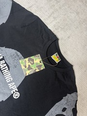 A Bathing Ape BAPE Black/Gray Ape Head Logo Graphic Print Men’s T-Shirt L