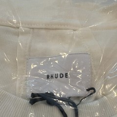 RHUDE Rossa Tee Men’s M White/Blue Cotton Graphic Logo Crew Neck T-Shirt