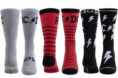 AC/DC – Perri’s – AC/DC – Crew Socks (3 Pack Collector Guitar Shape Tin) [New ]