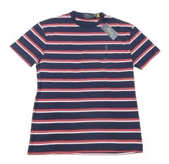 Polo Ralph Lauren Men’s Navy/Red/White Stripe Crew-Neck Classic Fit T-Shirt