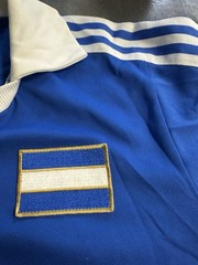 Rare Vintage 2005 Adidas EL SALVADOR Originals Football Polo Shirt Medium Blue