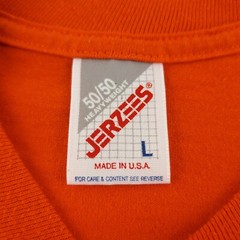 Vintage Football Touchdown Club T-Shirt Mens Large Orange SS JERZEES Made in USA
