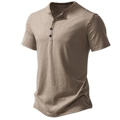 Polyester Men 2024 Brand T-Shirts Ultra-Soft Henley Slim Fit Sleeve V Neck T