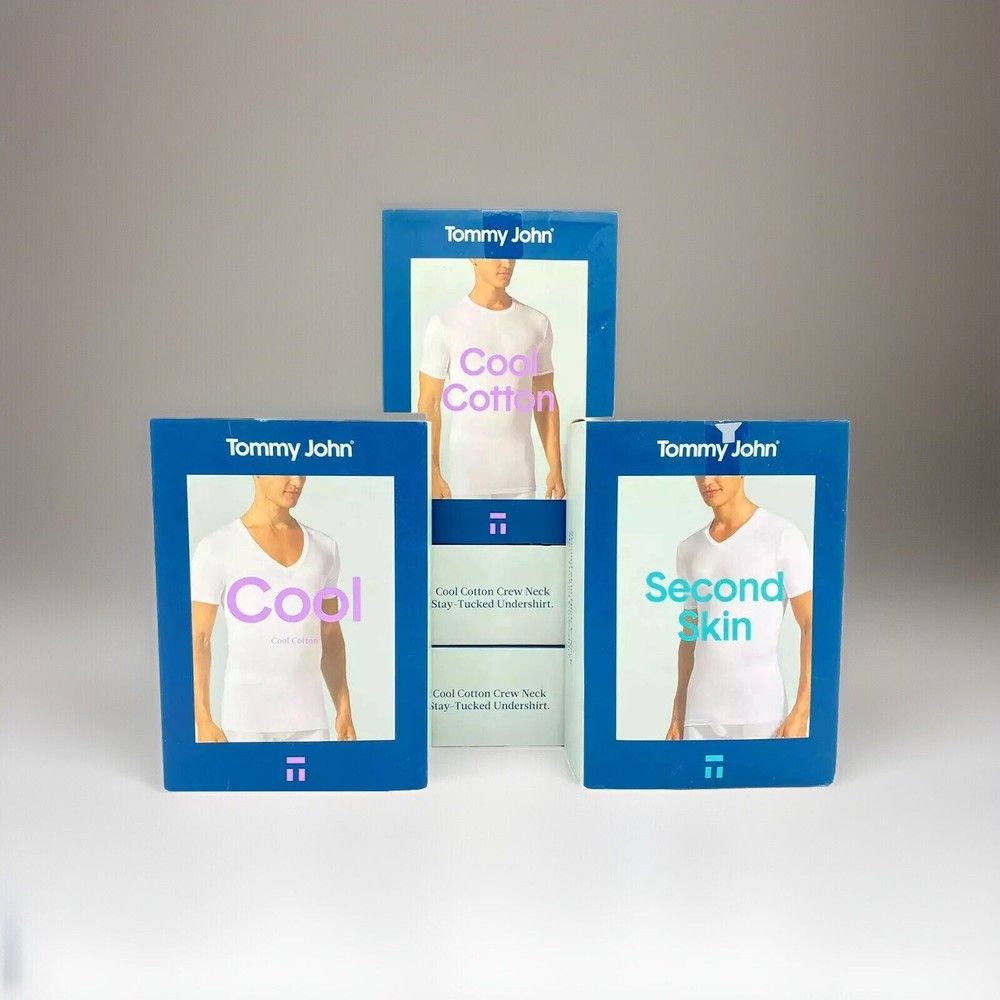 Tommy John Second Skin V-Neck + Crewneck T-Shirts Undershirts Lot Of 5 Size XXL