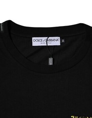 DOLCE & GABBANA T-shirt Black Logo Print Cotton Short Sleeve IT46/US36/S 600usd