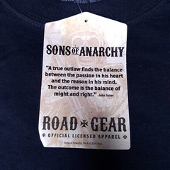 Sons Of Anarchy SOA T-shirt Mens Medium Black Skull Spellout Double Sided Y2k
