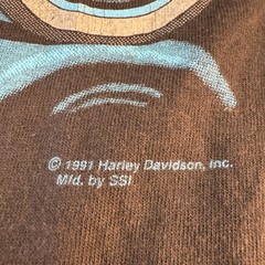 Vintage SSI 1991 Harley Davidson Lone Wolf Biker Motorcycle HD T-Shirt 0934