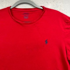 Polo Ralph Lauren T Shirt Mens L Red Custom Slim Fit Cotton Long Sleeve Tee