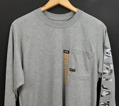 New ARIAT Men’s Rebar Cotton Strong Graphic T-Shirt Gray Long Sleeve Size M