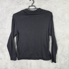 Mens Murano Slim Fit Black T Shirt V Neck Ribbed Collar Long Sleeve Size XL