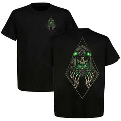 Night Vision Skull Grim Reaper Tee, Skeleton Drone Operator Shirt, Green Glowing