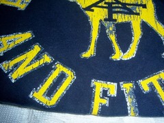 Abercrombie & Fitch Mens Muscle Fit T-Shirt Navy Yellow Logo LARGE Moose sz XXL