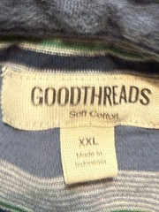 Goodthreads Shirt Men’s XXL Blue Grey Green Black Striped 1/4 Button Collared
