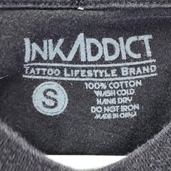Ink Addict Tattoo Lifestyle Brand Mens Black Short Sleeve Graphic T Shirt Size S