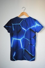 Blue Geometric Print T Shirt Size L 1093