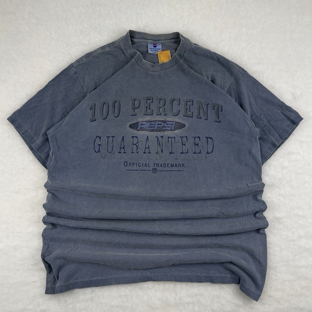 Vintage 90s Pepsi Tshirt Single Stitch 100 Percent Guaranteed Size XL Faded Wash