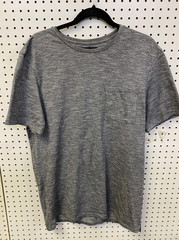 Shirt Mens Large Heather Gray Crewneck Short Sleeve Marled Knit Casual Basic