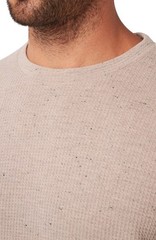 $140 Travis Mathew Men’s Cloud Waffle Crew Shirt – Oxford Tan – Small – New Tag