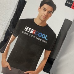 32 Degrees Cool Men’s 3 Pack Short Sleeve Crew Neck Tee T-Shirt BLACK MEDIUM Dry