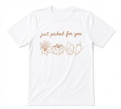 Just Picked For You Farm Fresh Fruits Veggies Unisex White T-shirt