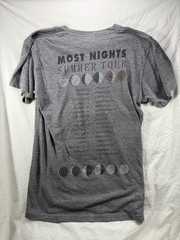 fun Band Most Nights Summer Tour T Shirt M Heather Grey Moon Phase Graphic Tee