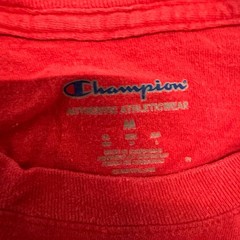 Champion T-Shirt Mens Size M Red Script Logo Short Sleeve Casual Athletic Tee