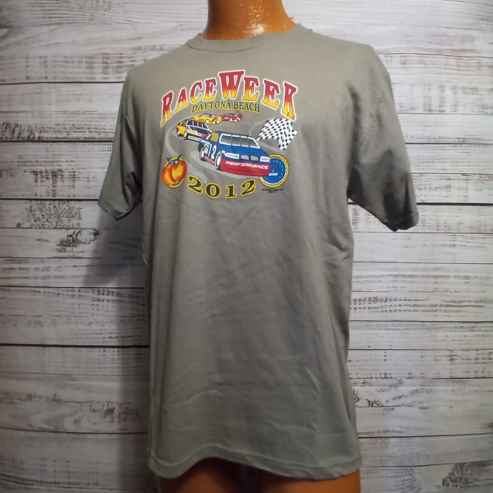 Race Week T Shirt Mens M Beige Daytona Beach 2012 Nascar Racing Motorsports
