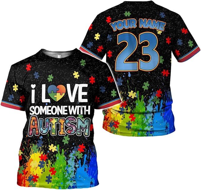 Custom Name Adult Autism Gift Shirt Men & Women, April Autism Awareness 3D Shirt