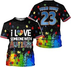 Custom Name Adult Autism Gift Shirt Men & Women, April Autism Awareness 3D Shirt