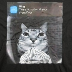 Ring Doorbell Cat Shirt Mens M Black Motion At Front Door Graphic Tee Funny