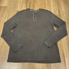 Free Fly Mens T Shirt Grey Size L Large Bamboo Henley Long Sleeve