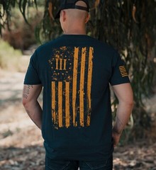 Howitzer Style Men’s T-Shirt PATRIOT Navy Military Grunt MFG S -5XL