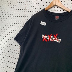 Vintage Fashion Victim Porn Again T Shirt Mens XL Black 90s XXX Graphic Tee