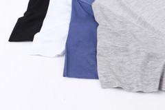 Men Bamboo Fiber T-Shirt Summer Classic V-neck Short Sleeve Casual Seamless Tops