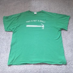 This Is Not A Drill Shirt Mens XL Green Hammer Thrashed Delta Pro Weight FLAW