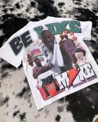Men’s Summer Retro Letter Portrait Printed T-shirt Boxy Fit Y2k Urban Streetwear